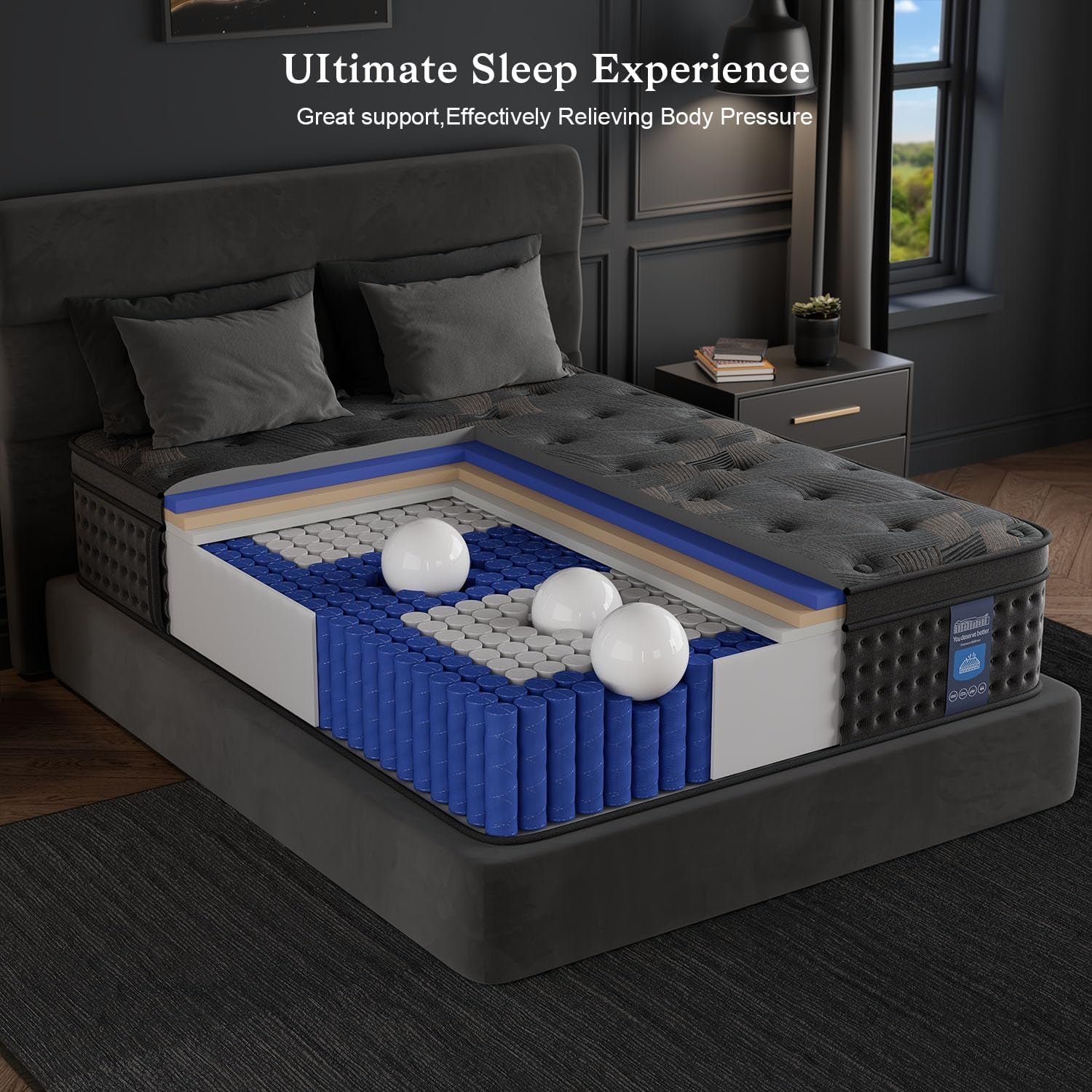 Queen 12 Inches Hybrid Memoryfoam Mattress CertipurUS-2