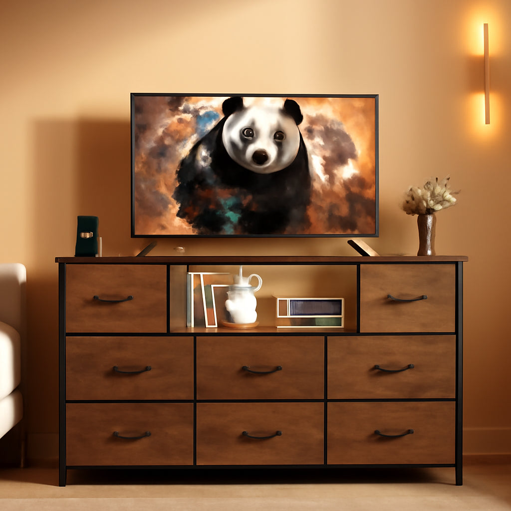 Bedroom Dresser TV Stand 55 Inch TV With Charging Station-0