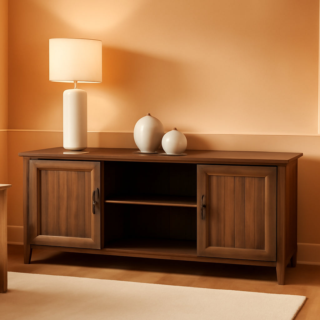 Buren Classic TV Stand Walnut For 65 Inch Televisions-0