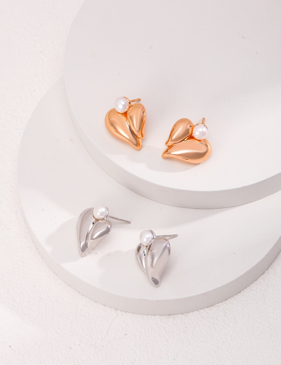 Natural Pearl Heart Stud-0