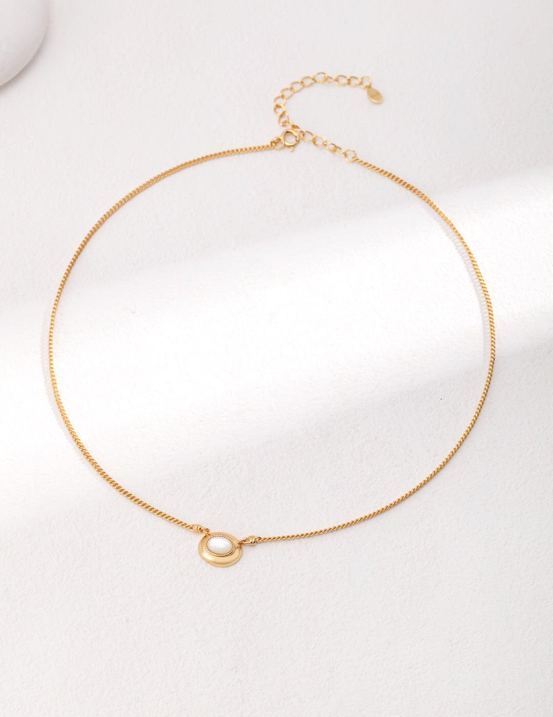 Oval Mother of Pearl Necklace-0