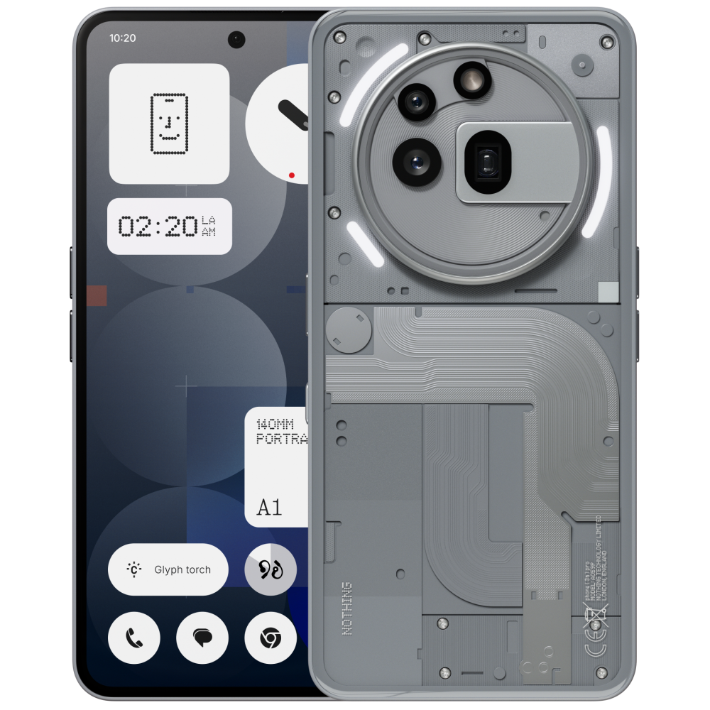 Nothing Phone (3a) Pro 12/256GB 5G Dual SIM Android Okostelefon - Szürke (A10400167)-0