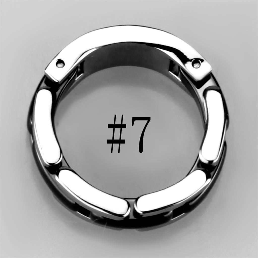 3W972 - High polished (no plating) Stainless Steel Ring with Ceramic in Jet-4