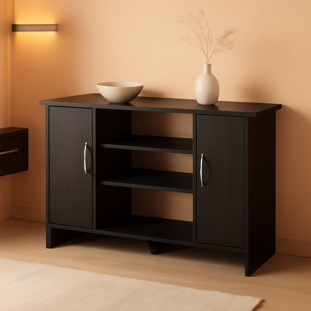 Econ Espresso TV Stand With Concealed Storage And Shelves-0