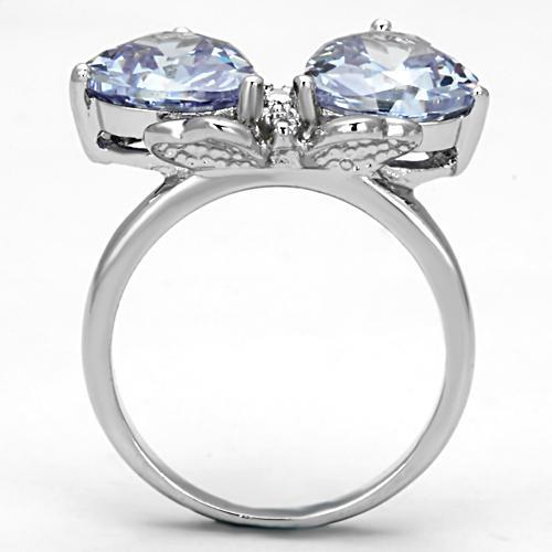 3W309 - Rhodium Brass Ring with AAA Grade CZ in Light Amethyst-2