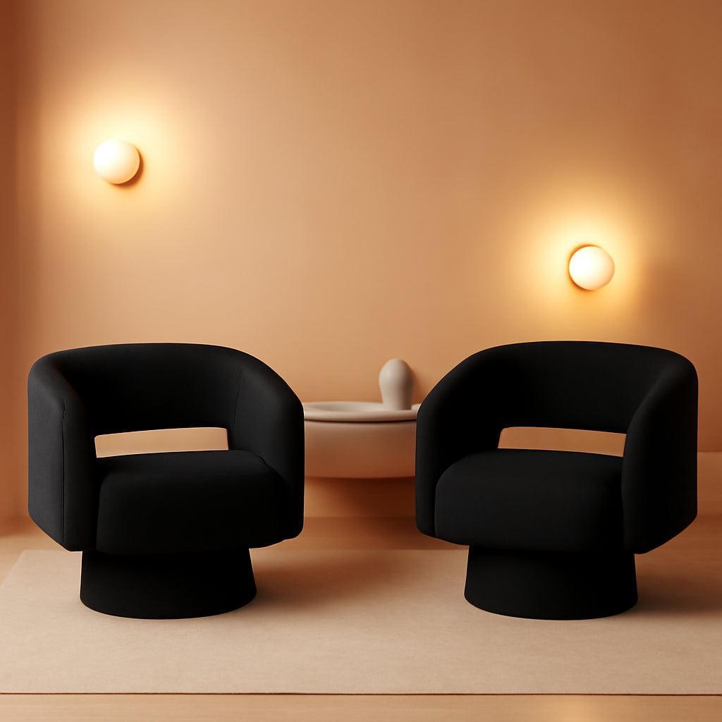 Black ThreeSixty Swivel Armchairs Premium Collection-0