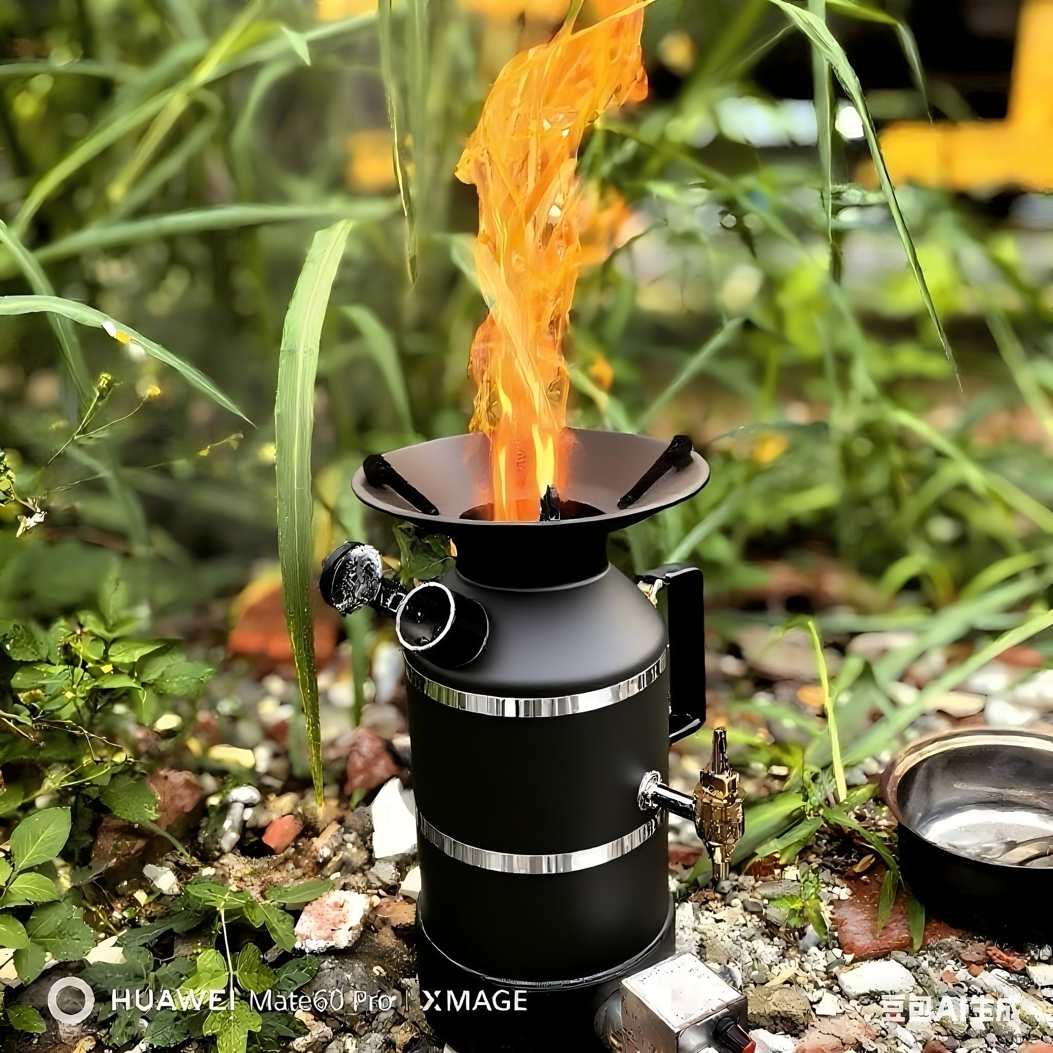 Outdoor Fire Pit Stove with Kettle-1
