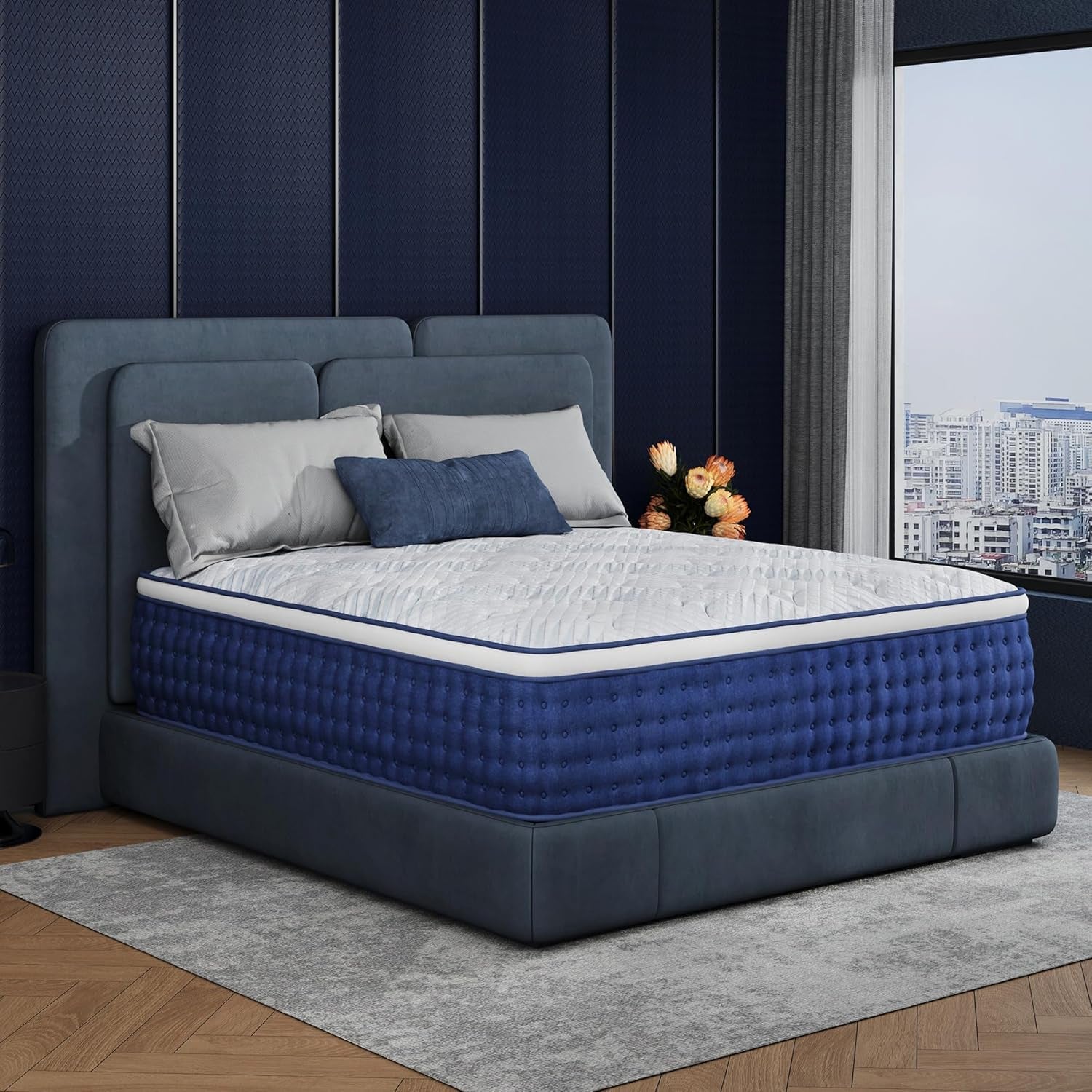 Blue Queen HybridMemoryFoam Mattress Box CertipurUS-1