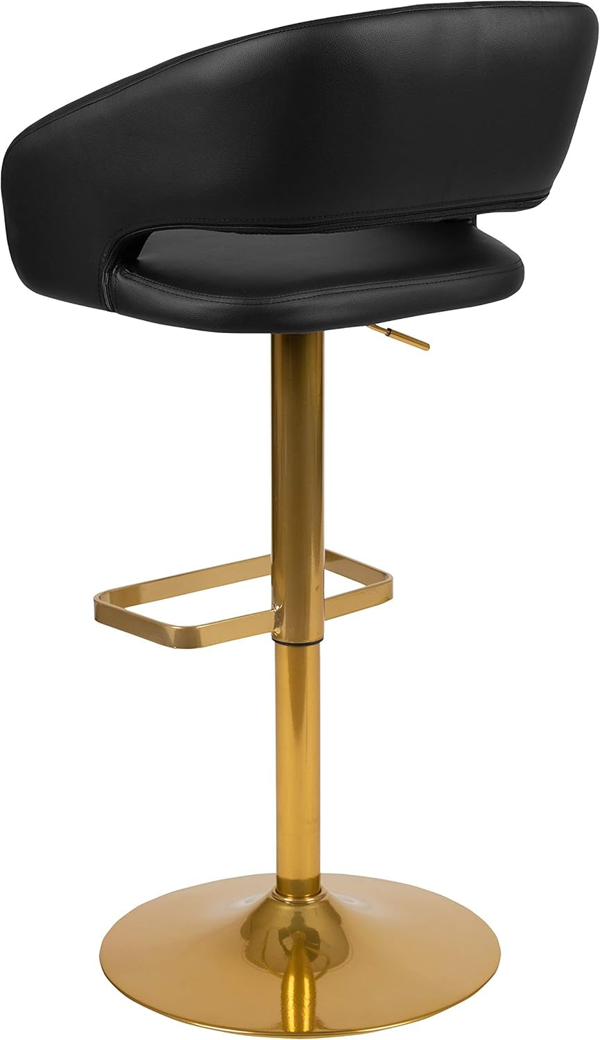 Contemporary Adjustable Height Barstool With Stylish Footrest-4
