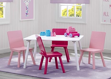 Wooden kids playroom furniture with 4 chairs