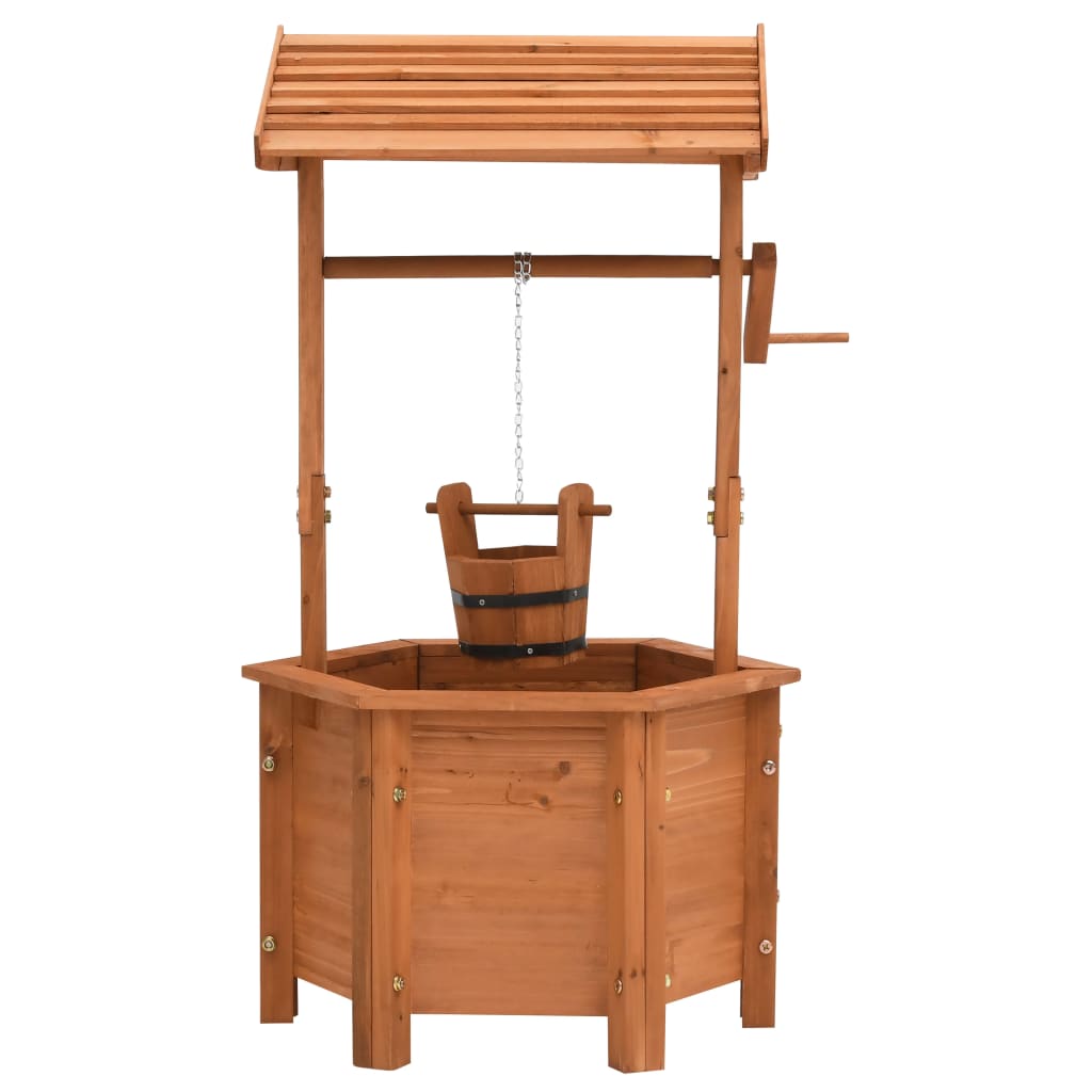 vidaXL Garden Wishing Well Planter 15.7"x15.7"x33.1" Firwood-1