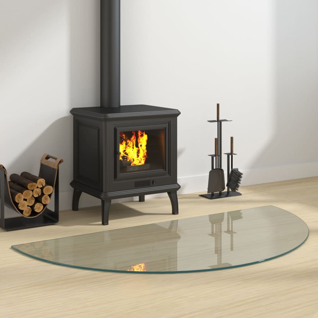NNEVL Fireplace Glass Plate Half Round 1200x600 mm-0