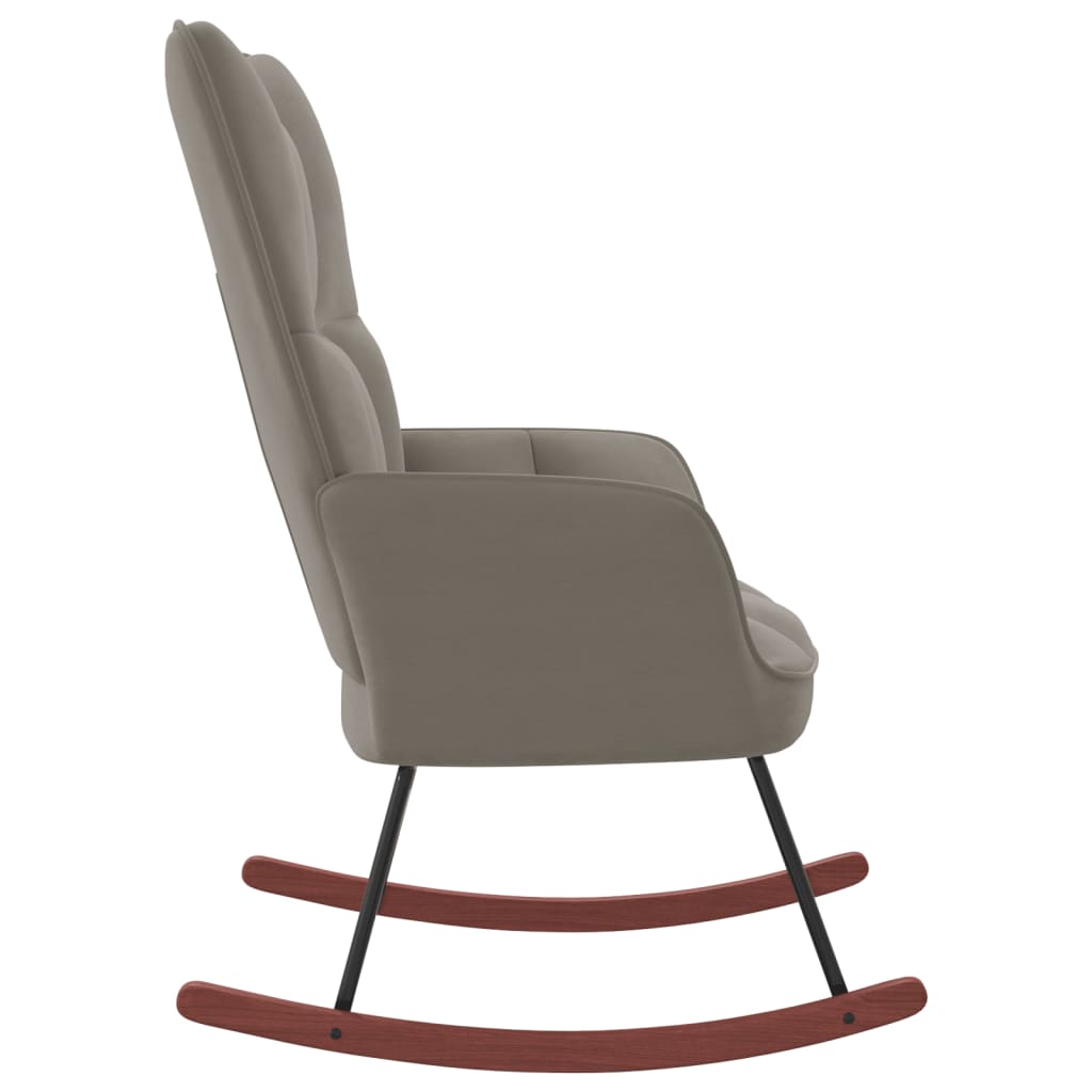 vidaXL Rocking Chair Light Gray Velvet-1