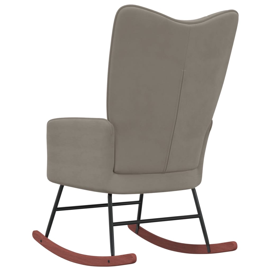 vidaXL Rocking Chair Light Gray Velvet-2