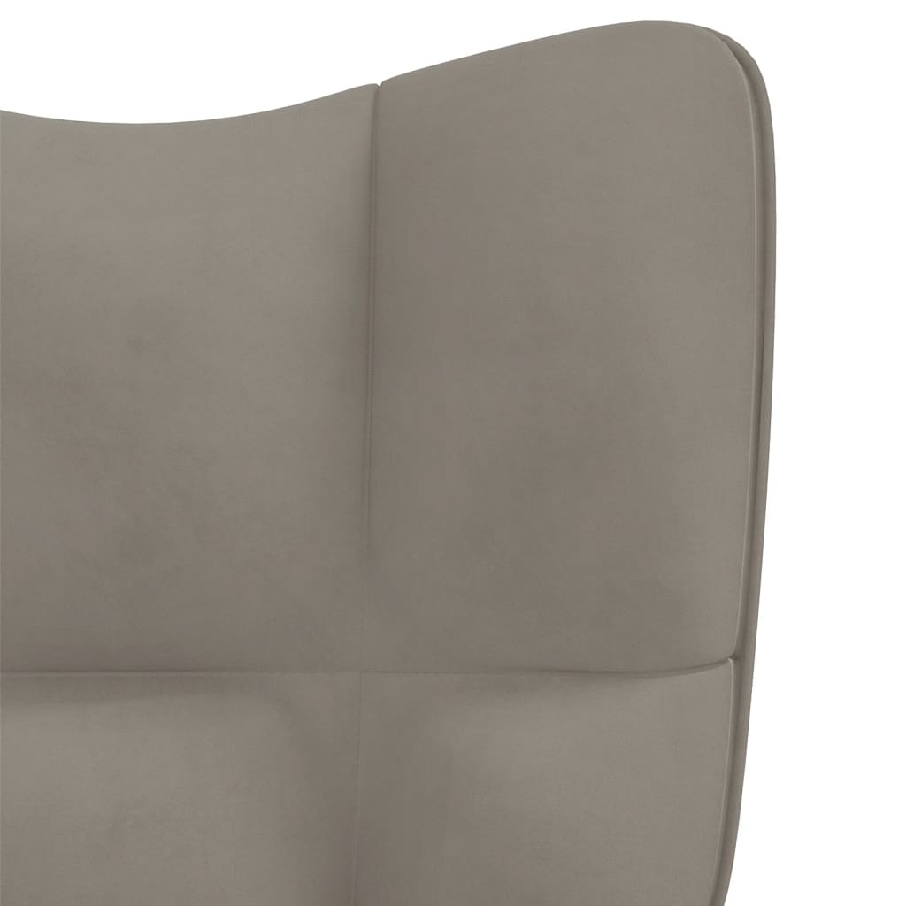 vidaXL Rocking Chair Light Gray Velvet-3