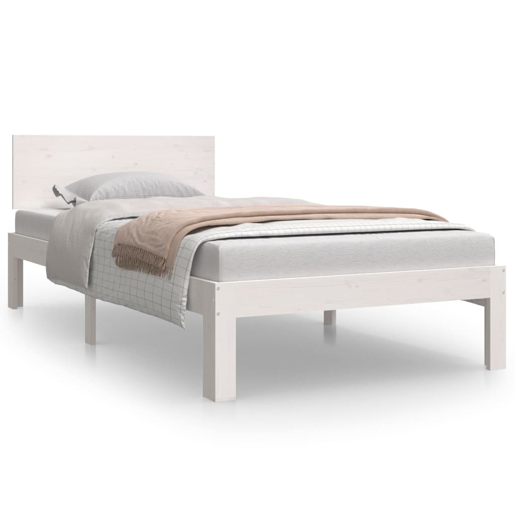 NNEVL Bed Frame without Mattress White 90x190 cm-1