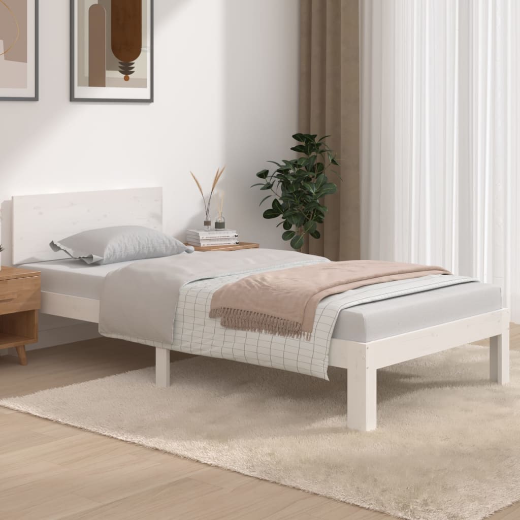 NNEVL Bed Frame without Mattress White 90x190 cm-0