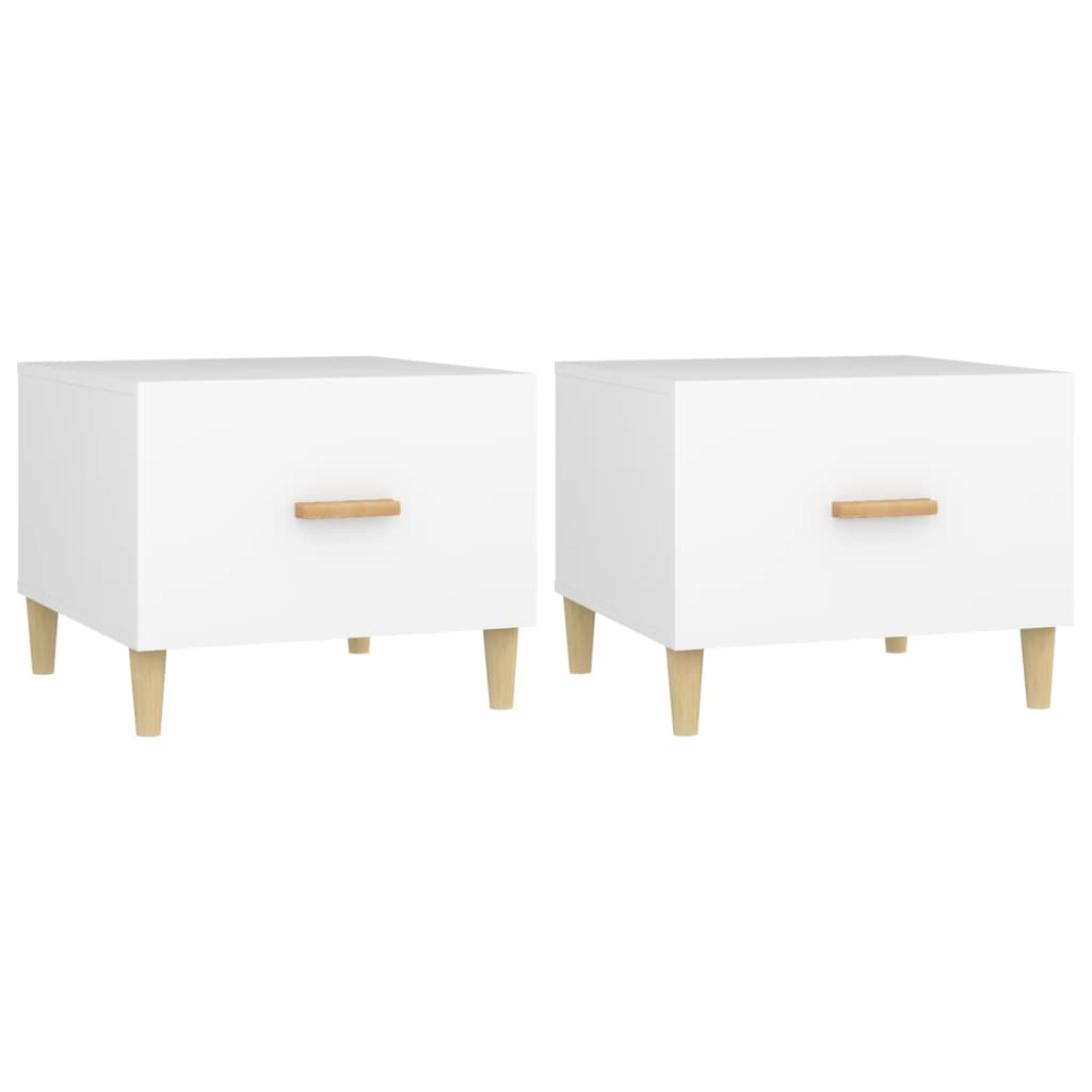NNEVL Coffee Tables 2 pcs White 50x50x40 cm Engineered Wood-1