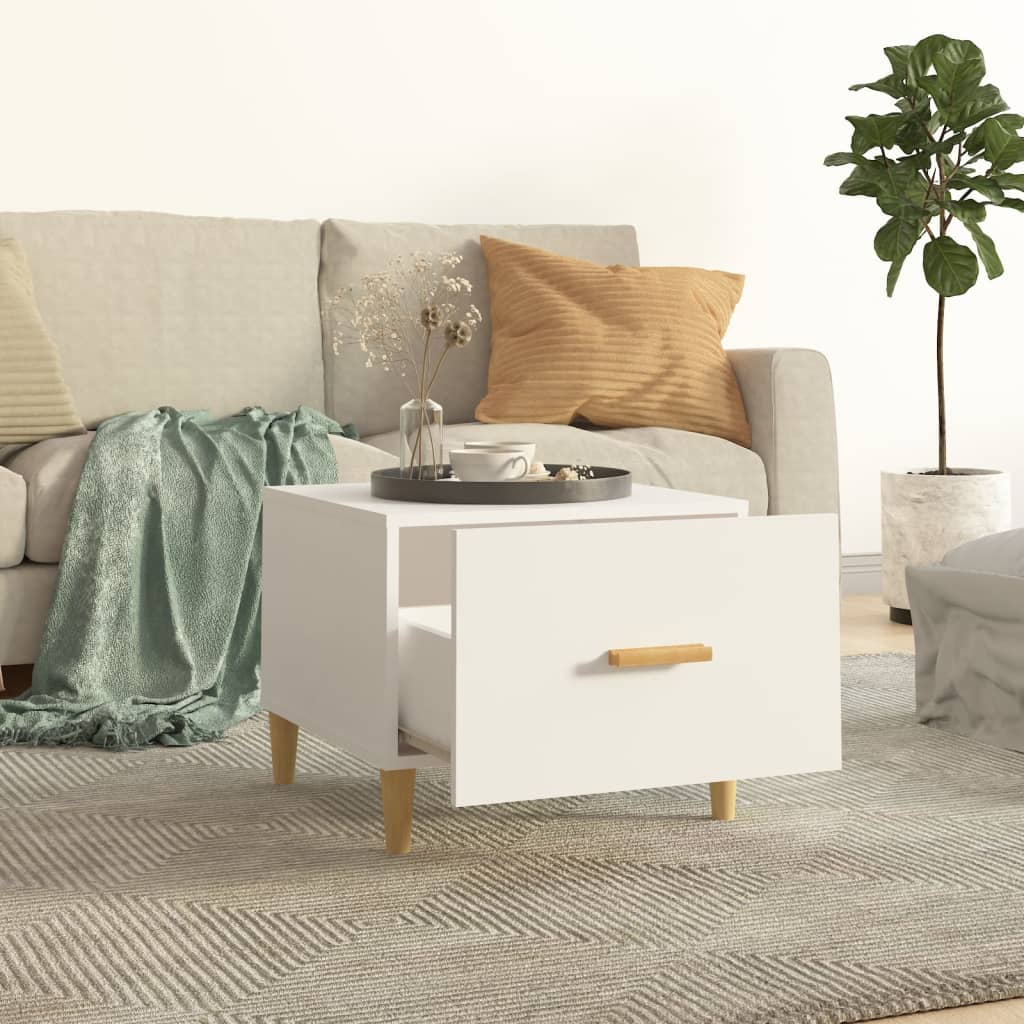 NNEVL Coffee Tables 2 pcs White 50x50x40 cm Engineered Wood-2