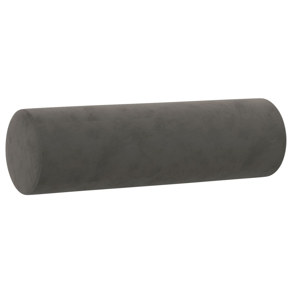 NNEVL Throw Pillows 2 pcs Dark Grey Ø15x50 cm Velvet-2