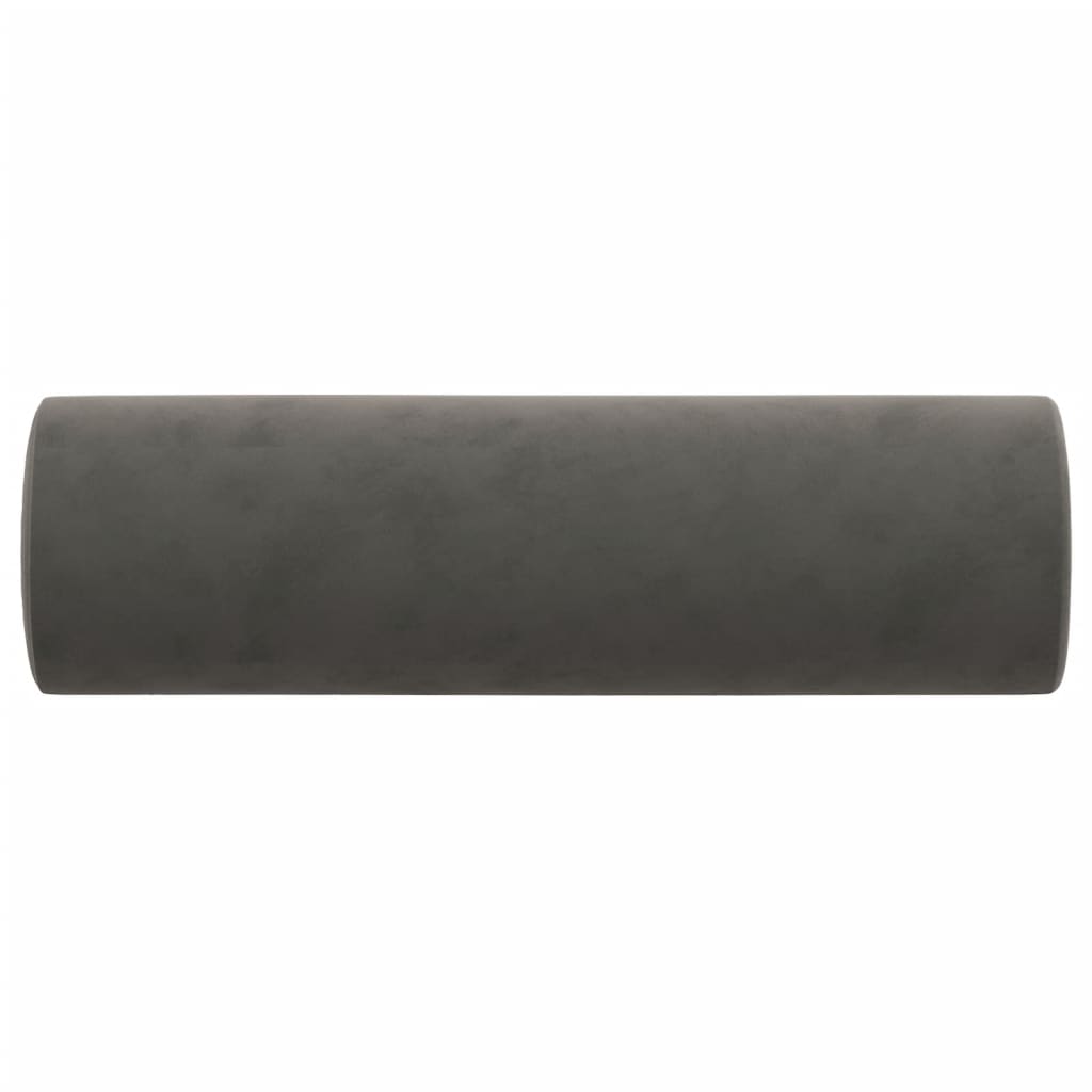 NNEVL Throw Pillows 2 pcs Dark Grey Ø15x50 cm Velvet-3