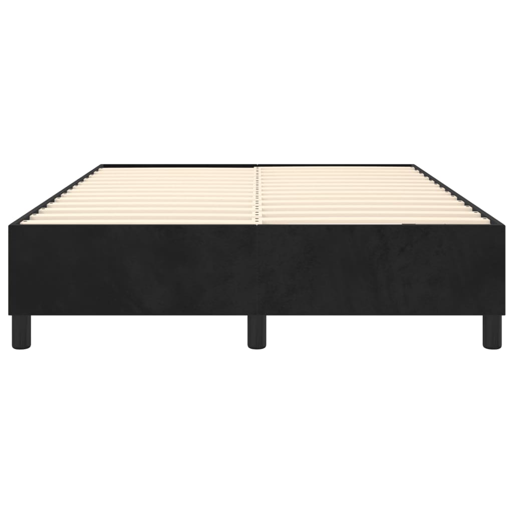 NNEVL Bed Frame without Mattress Black Double Velvet-4