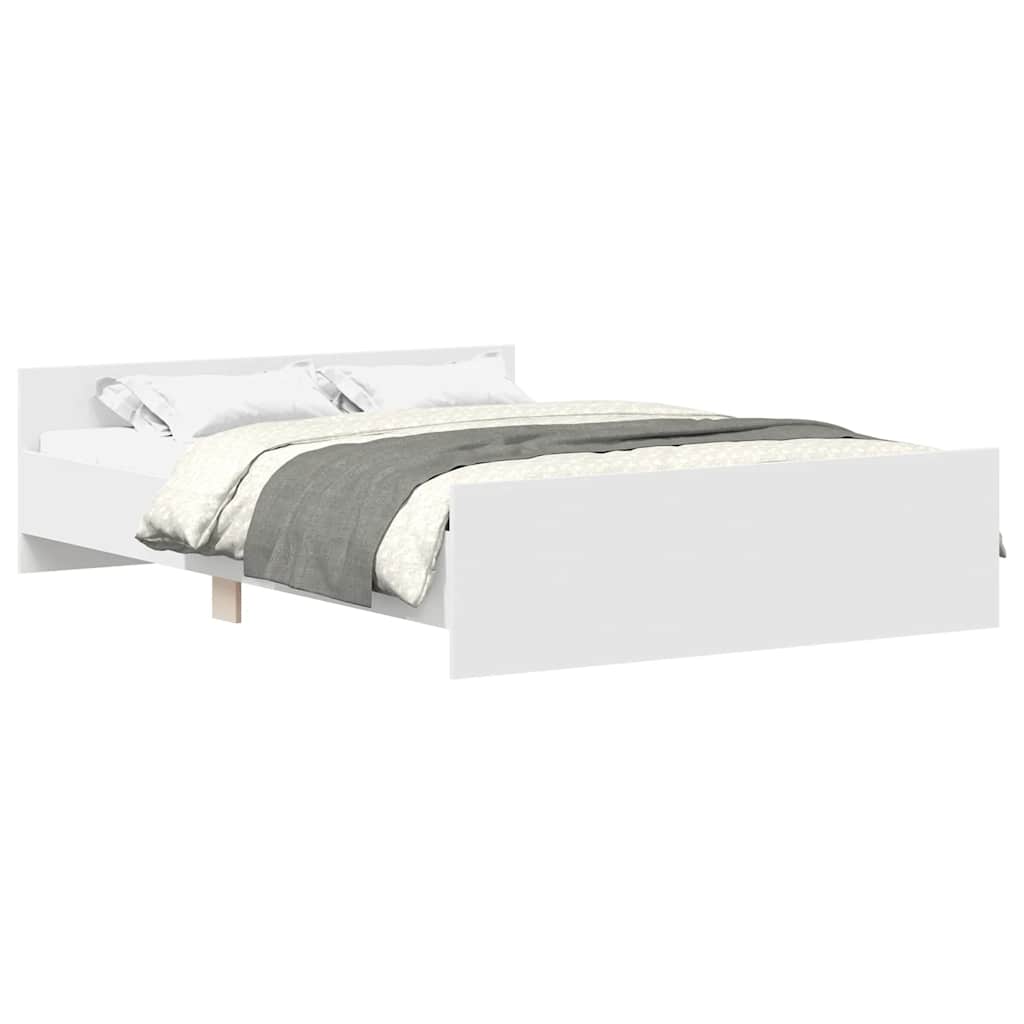 NNEVL Bed Frame without Mattress White 150x200 cm-1