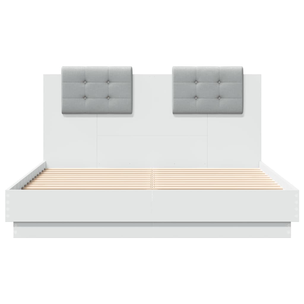 NNEVL Bed Frame without Mattress White 135x190 cm-3
