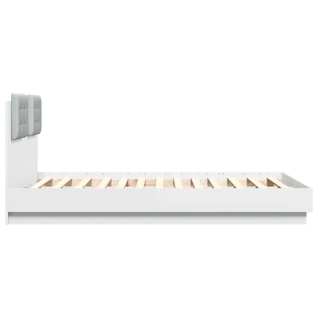 NNEVL Bed Frame without Mattress White 135x190 cm-4