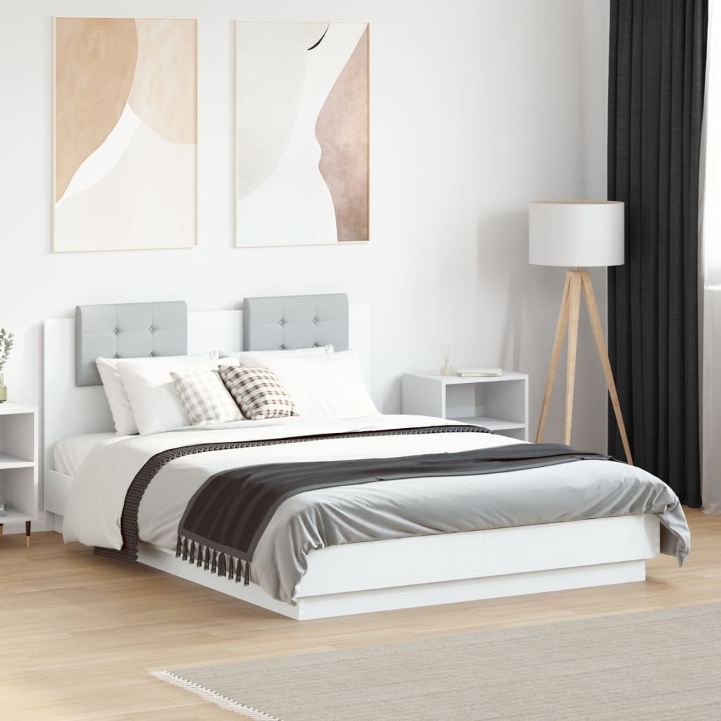 NNEVL Bed Frame without Mattress White 135x190 cm-0