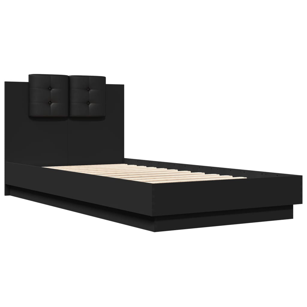 NNEVL Bed Frame without Mattress Black 90x190 cm-2