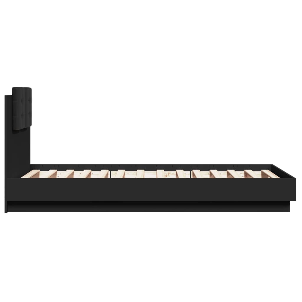 NNEVL Bed Frame without Mattress Black 90x190 cm-4