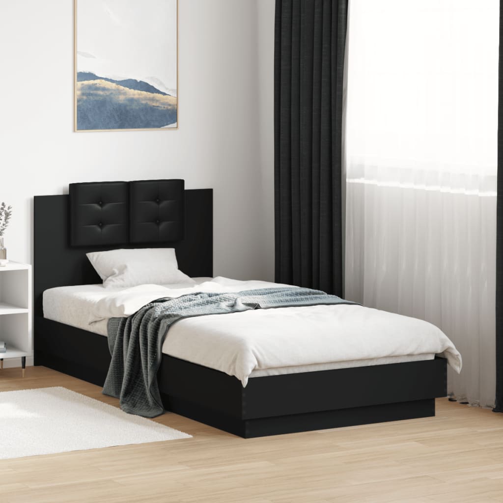 NNEVL Bed Frame without Mattress Black 90x190 cm-0