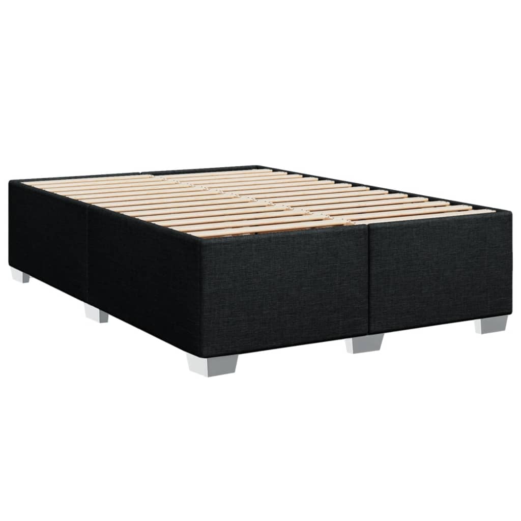 NNEVL Bed Frame without Mattress Black Double Fabric-2