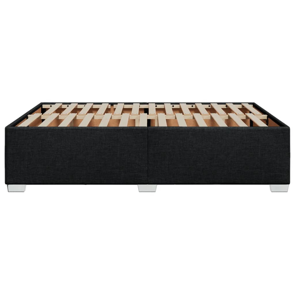 NNEVL Bed Frame without Mattress Black Double Fabric-4
