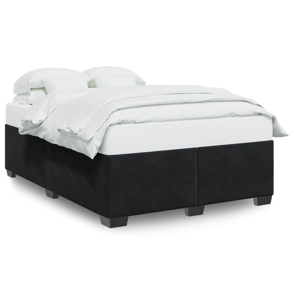 NNEVL Bed Frame without Mattress Black Queen Velvet-1