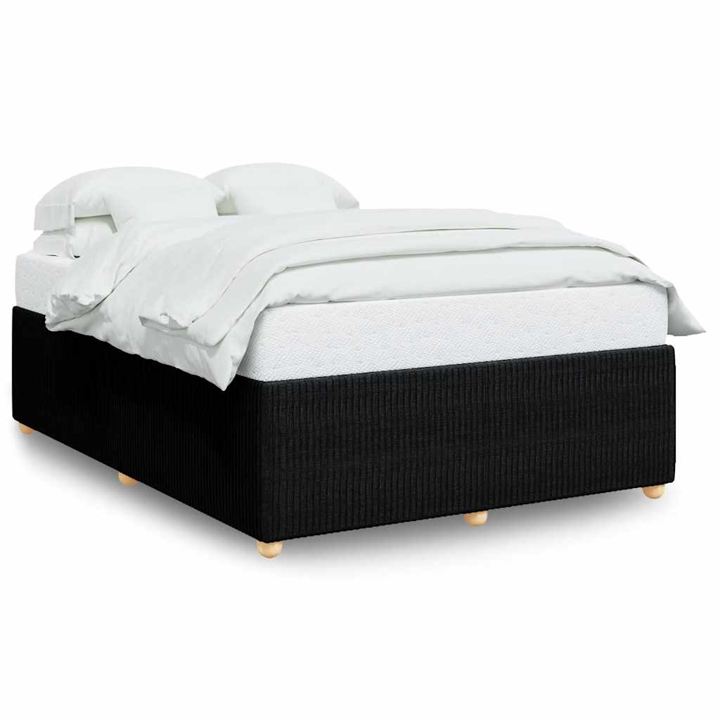 NNEVL Bed Frame without Mattress Black Queen Fabric-1