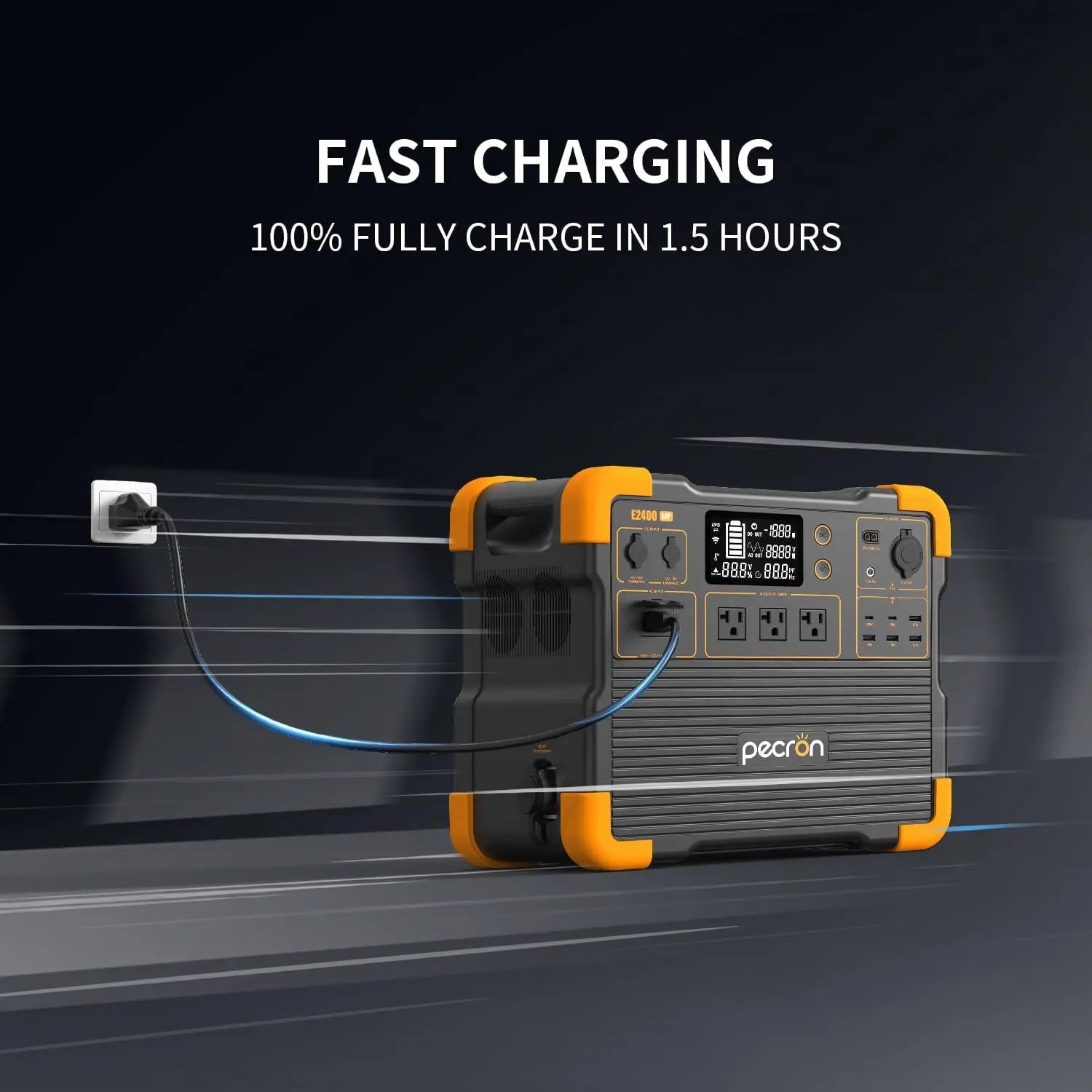 2400W Portable Power Station – Pecron E2400LFP, 2048Wh LiFePO4, Fast Solar Charging-1
