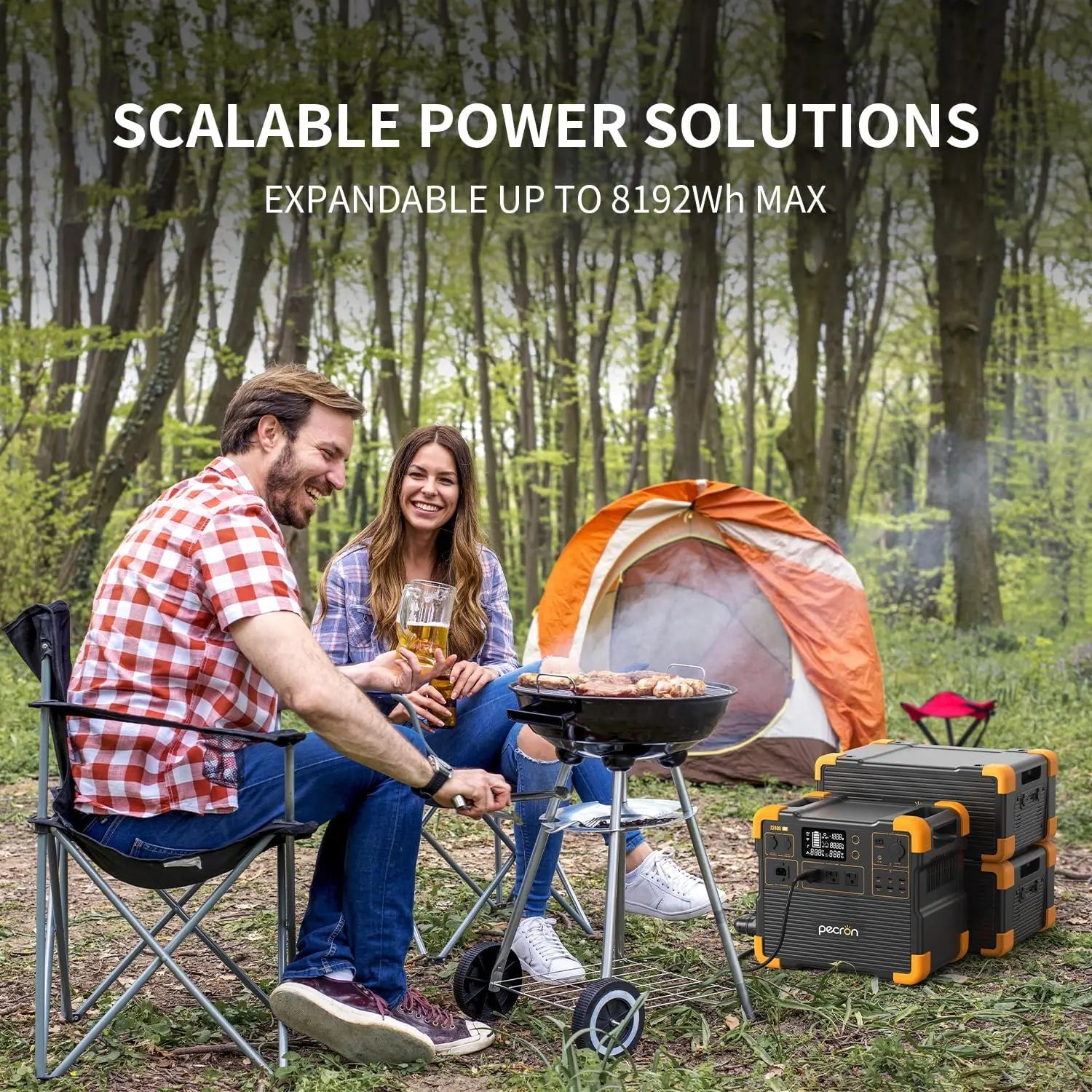 2400W Portable Power Station – Pecron E2400LFP, 2048Wh LiFePO4, Fast Solar Charging-2