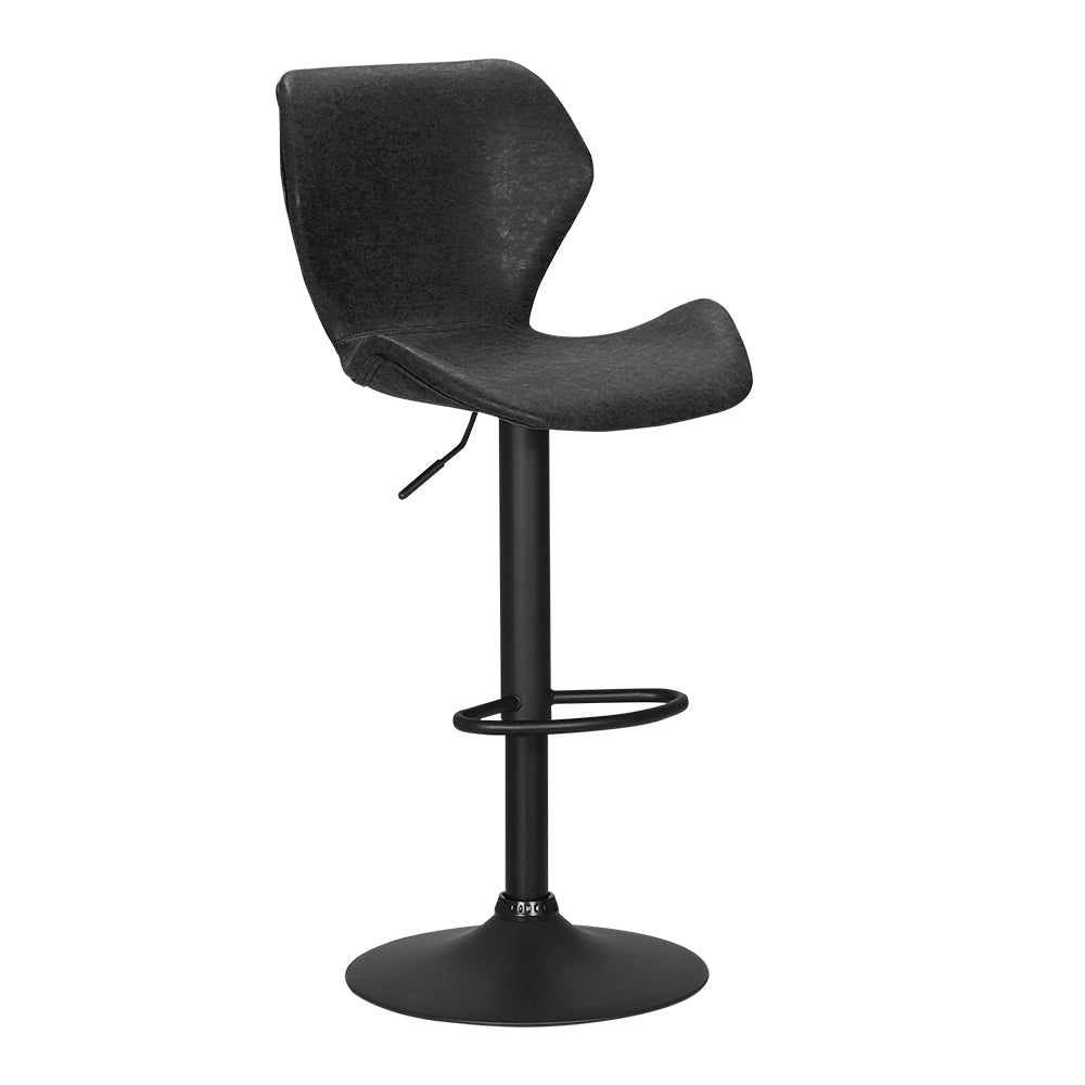 NNEDSZ Set of 2 Bar Stools Kitchen Stool Chairs Metal Barstool Swivel Black Frawley-3