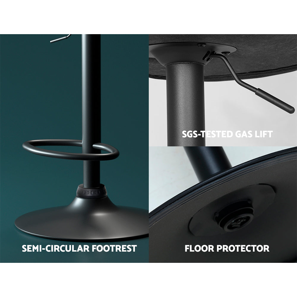 NNEDSZ Set of 2 Bar Stools Kitchen Stool Chairs Metal Barstool Swivel Black Frawley-4