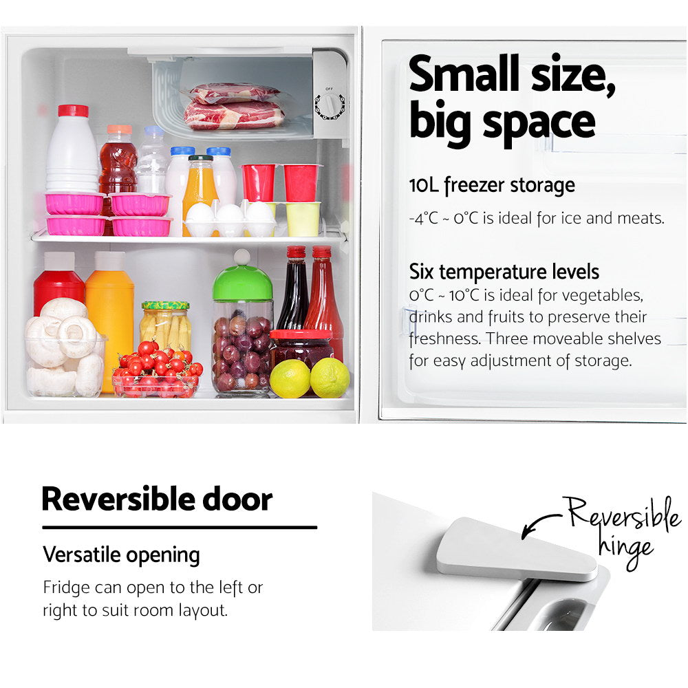 NNEDSZ 48L Portable Mini Bar Fridge - White-2