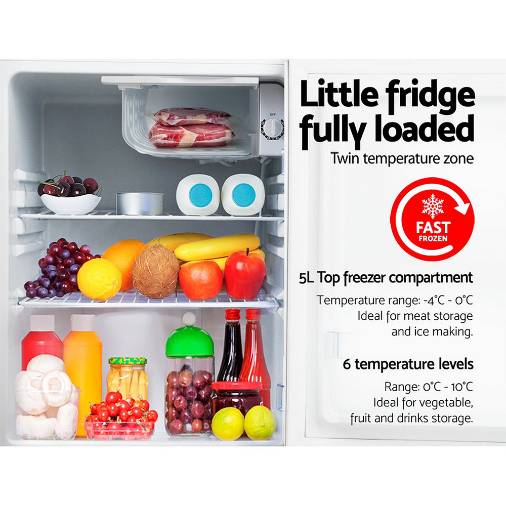 NNEDSZ 70L Portable Mini Bar Fridge - White-4