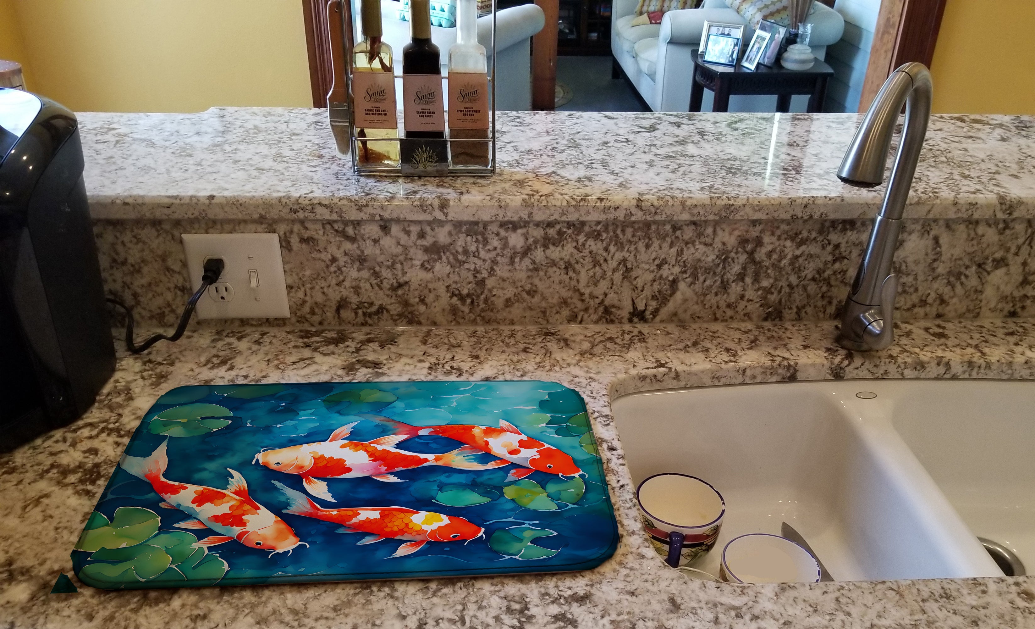 Koi Fish Dish Drying Mat-1