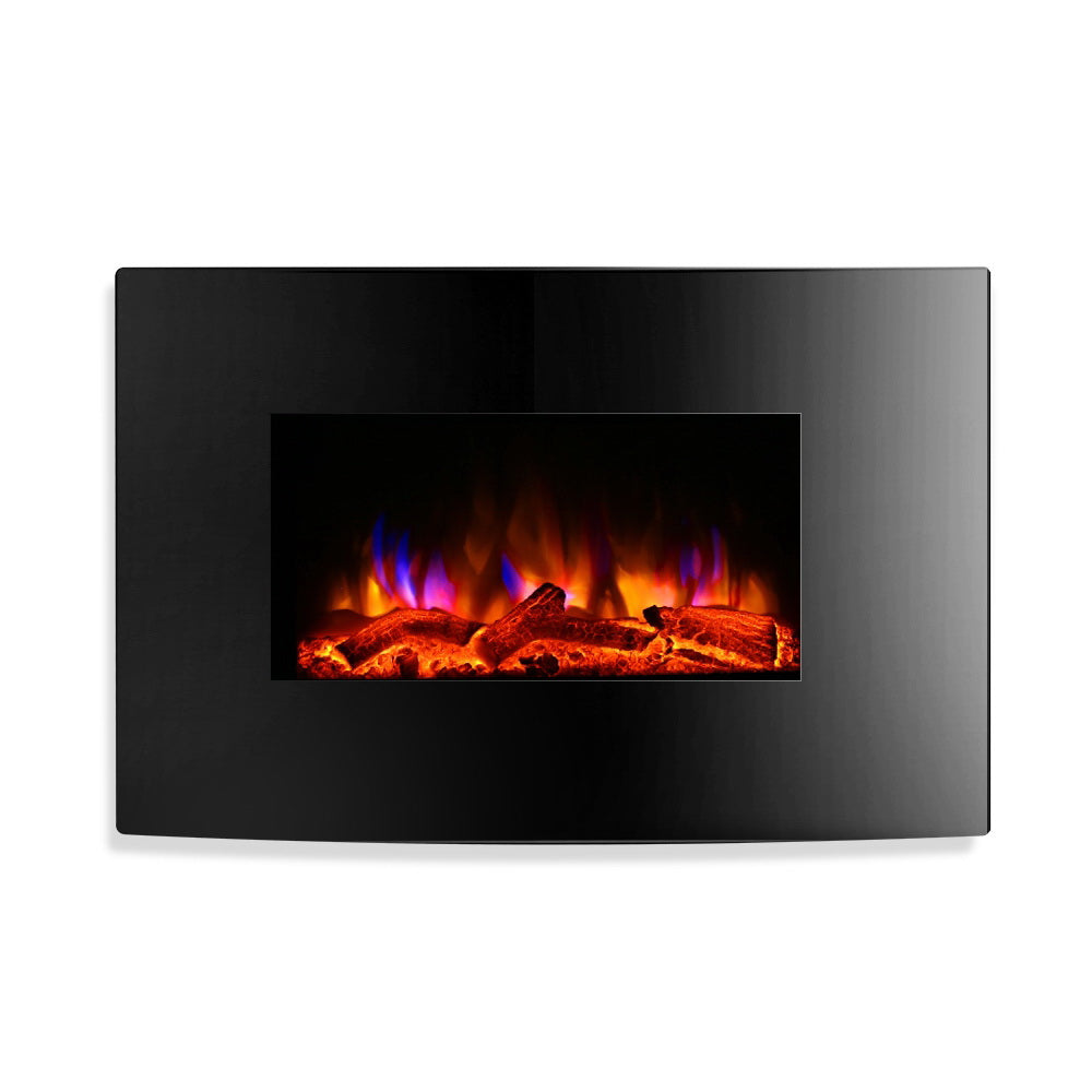 NNEDSZ 2000W Wall Mounted Electric Fireplace Fire Log Wood Heater Realistic Flame-0