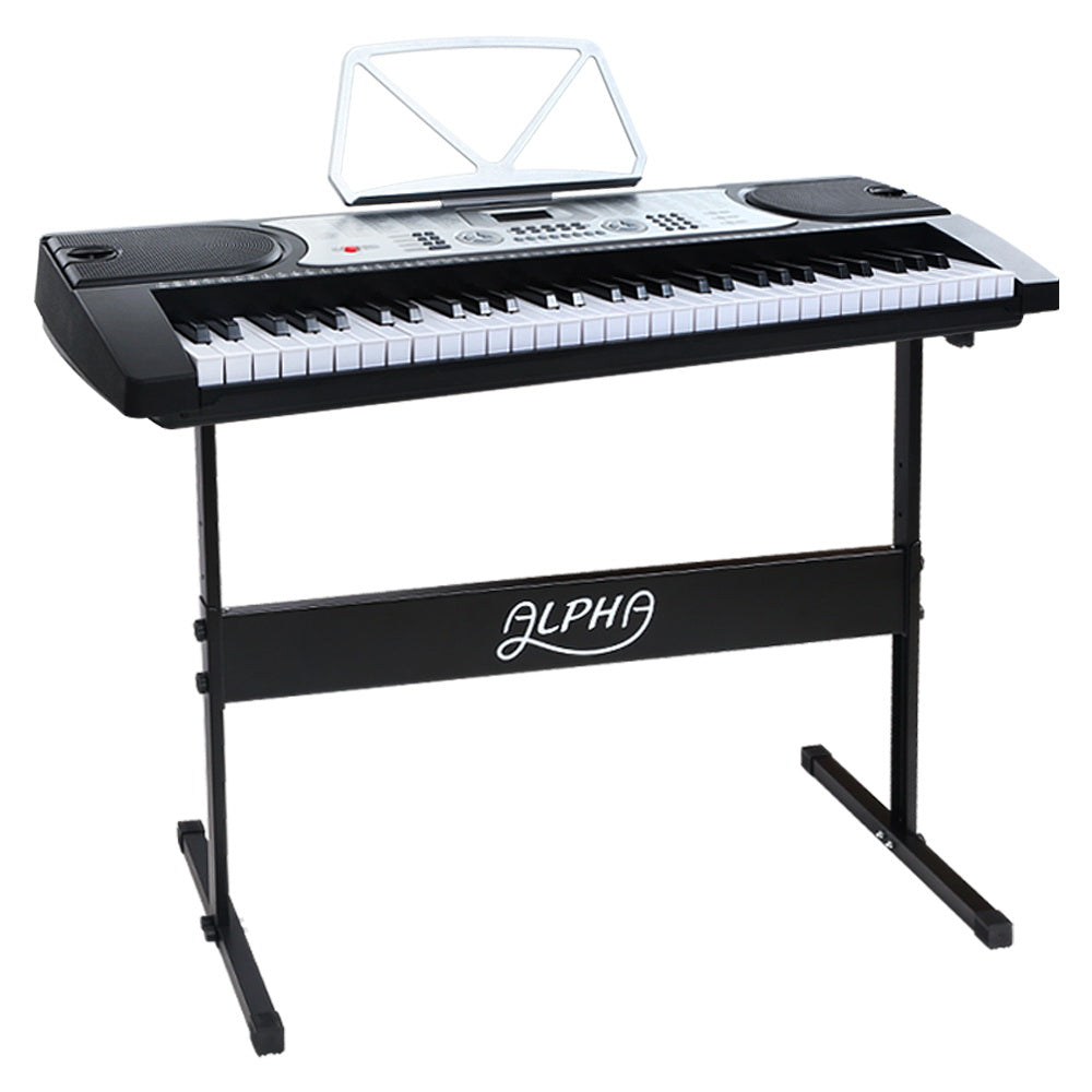 NNEDSZ 61 Keys Electronic Piano Keyboard LED Electric Silver with Music Stand for Beginner-0