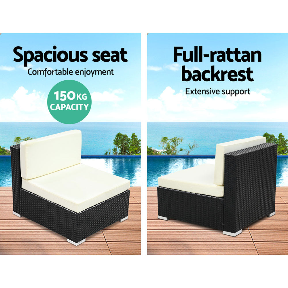 NNEDSZ Gardeon Outdoor Furniture Sofa Set Wicker Rattan Garden Lounge Chair Setting-4