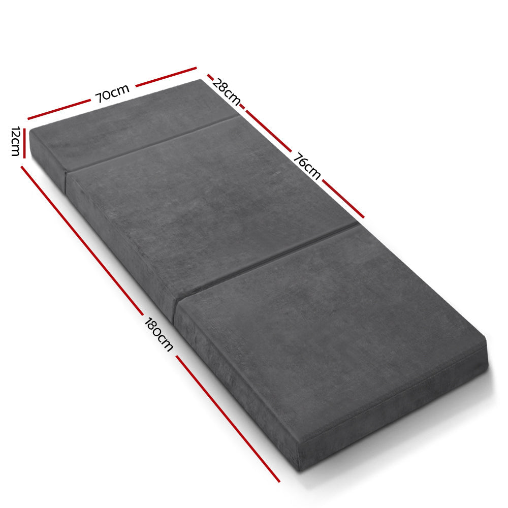 NNEDSZ Bedding Folding Foam Portable Mattress Grey-1