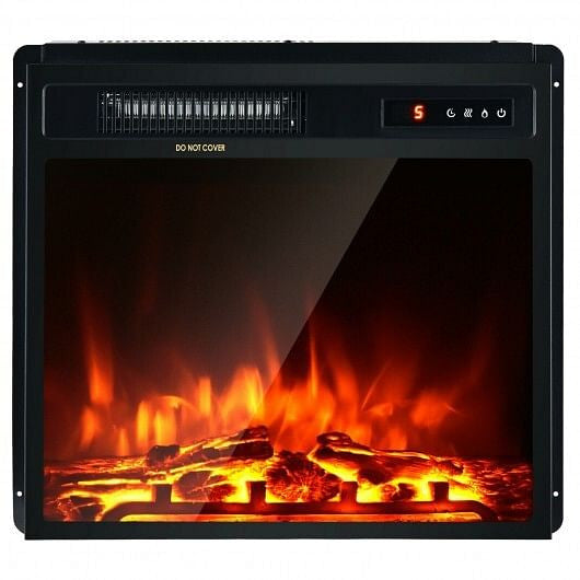 18 Inch 1500W Electric Fireplace Freestanding and Recessed Heater-0
