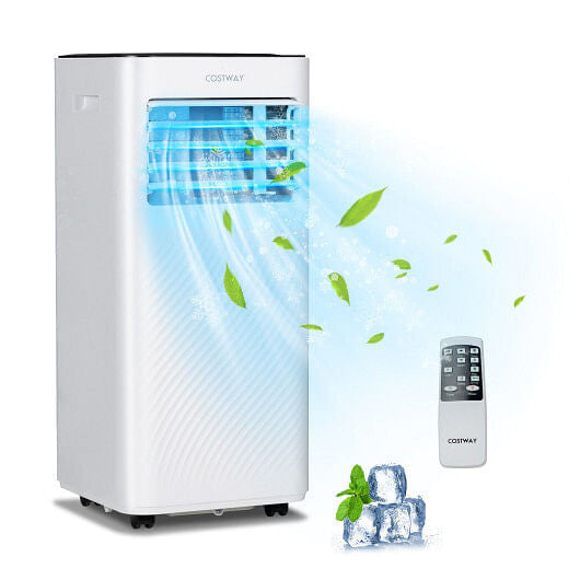 8000 BTU Portable Air Conditioner with Remote Control and Sleep Mode-Black-0